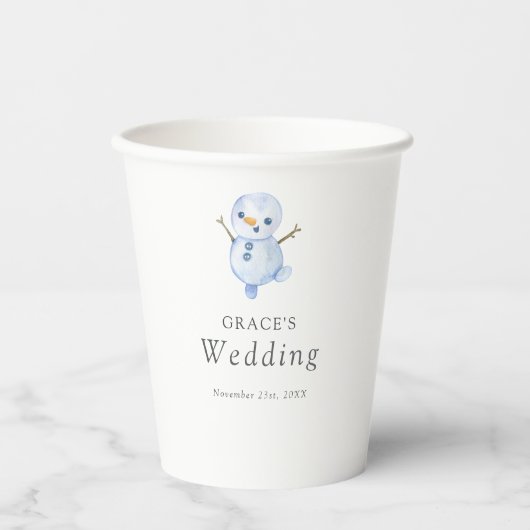 冬エレガントのワンダーランド雪結婚片 紙コップ (正面)