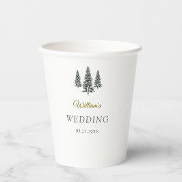 冬エレガントのワンダーランド雪結婚片 紙コップ