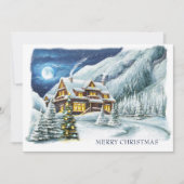 冬エレガントの土地のクリスマス企業の挨拶 シーズンカード (正面)