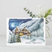 冬エレガントの土地のクリスマス企業の挨拶 シーズンカード (スタンド正面)