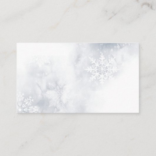 冬エレガントの埃の多い青い本ベビーチケット エンクロージャーカード (裏面)