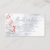 冬エレガントの埃の多い青い本ベビーチケット エンクロージャーカード (正面)