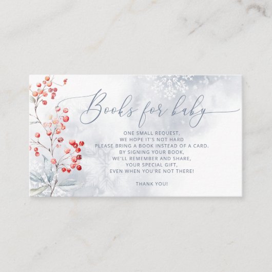 冬エレガントの埃の多い青い本ベビーチケット エンクロージャーカード