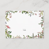 冬エレガントの山花のベ結婚リーの護衛 プレイスカード (正面)
