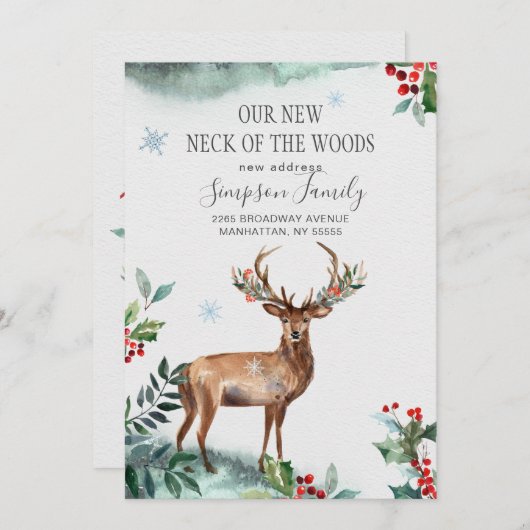 冬エレガントの森の新しい首が動く 案内状 (正面/裏面)