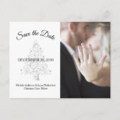 冬エレガントの結婚式の写真を保存する 案内ポストカード (正面)