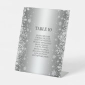 冬エレガントの結婚式の座席表の標識 台座サイン (正面)