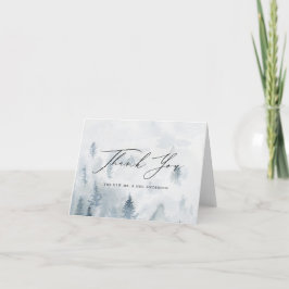 冬エレガントの結婚森 サンキューカード
