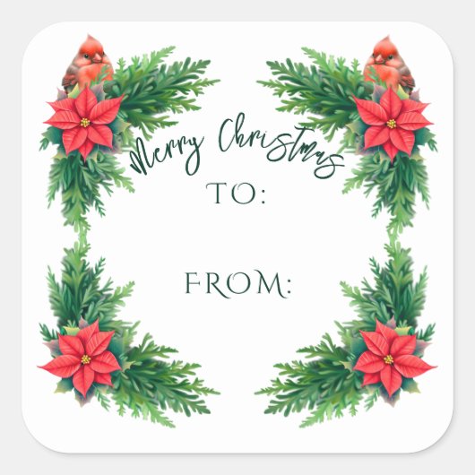 冬エレガントの緑 スクエアシール (正面)