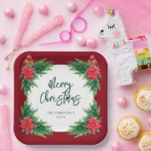 冬エレガントの緑 ペーパープレート (パーティー)