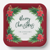 冬エレガントの緑 ペーパープレート (正面)