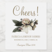 冬エレガントの花応援と名結婚称 ワインラベル (シングルラベル)