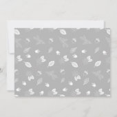 冬エレガントの葉フェイク銀箔フォトカード 招待状 (裏面)