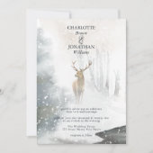 冬エレガントの魅惑の森結婚の 招待状 (正面)
