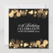 冬エレガントの40歳の誕生日パーティー金ゴールド 招待状 (裏面)