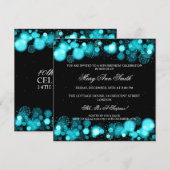 冬エレガントの40歳誕生日パーティーターコイズ 招待状 (正面/裏面)
