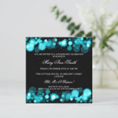 冬エレガントの40歳誕生日パーティーターコイズ 招待状 (スタンド正面)