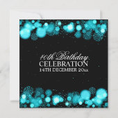 冬エレガントの40歳誕生日パーティーターコイズ 招待状 (裏面)