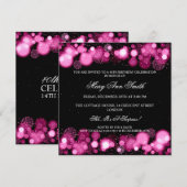 冬エレガントの40歳誕生日パーティーピンク 招待状 (正面/裏面)