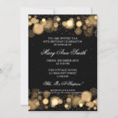 冬エレガントの60歳誕生日パーティー金ゴールド 招待状 (正面)