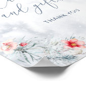 冬エレガントほこりっぽい青い雪のカードとギフト ポスター (角)