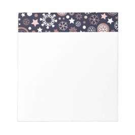 冬エレガントバラ金ゴールド金属雪片 ノートパッド