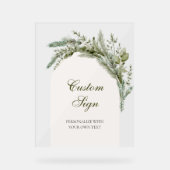 冬エレガントフローラアーチブライダルシャワーカスタム アクリルサイン (正面)