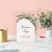 冬エレガントフローラアーチブライダルシャワーカスタム アクリルサイン (ウェディング)