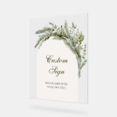 冬エレガントフローラアーチブライダルシャワーカスタム アクリルサイン (傾斜)