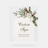 冬エレガントフローラアーチブライダルシャワーカスタム アクリルサイン (正面)