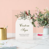 冬エレガントフローラアーチブライダルシャワーカスタム アクリルサイン (ウェディング)