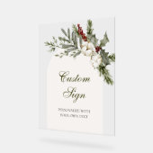 冬エレガントフローラアーチブライダルシャワーカスタム アクリルサイン (傾斜)