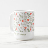 冬エレガントフローラフェスティバルホリデイ コーヒーマグカップ (正面左)