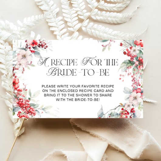 冬エレガントフローラブライダルレシピ エンクロージャーカード