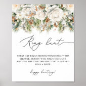 冬エレガントフローラリングや輪狩りブライダルシャワーゲーム ポスター (正面)