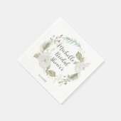 冬エレガントフローラリースブライダルシャワー スタンダードカクテルナプキン (角)