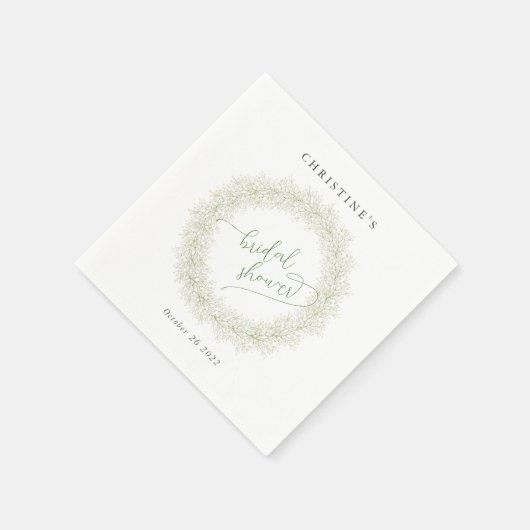 冬エレガントフローラリースブライダルシャワー スタンダードカクテルナプキン (角)