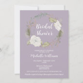 冬エレガントフローラリースブライダルシャワー 招待状 (正面)