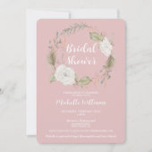 冬エレガントフローラリースブライダルシャワー 招待状 (正面)