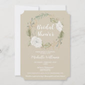 冬エレガントフローラリースブライダルシャワー 招待状 (正面)