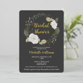冬エレガントフローラリースブライダルシャワー 箔招待状 (立ち正面)