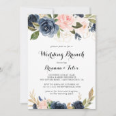冬エレガントフローラ書道結婚のブランチ 招待状 (正面)