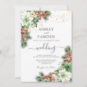 冬エレガントフローラ緑結婚園 招待状 (正面)