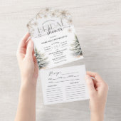 冬エレガントブライダルシャワー オールインワン招待状 (貼ってはがせる)