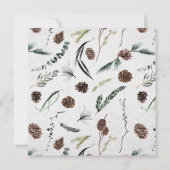 冬エレガントボホシックウォーターカラーブライダルシャワー 招待状 (裏面)