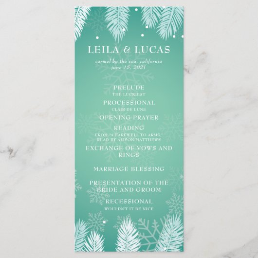 冬エレガント婚式プログラム プログラム (正面)