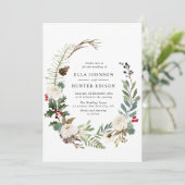 冬エレガント季開花結婚式招待状 招待状 (スタンド正面)