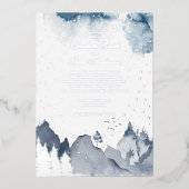 冬エレガント山林結婚銀箔 箔招待状 (正面)