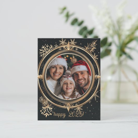 冬エレガント幸い新年 ポストカード (スタンド正面)