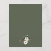 冬エレガント松コーン結婚ズ エンクロージャーカード (裏面)